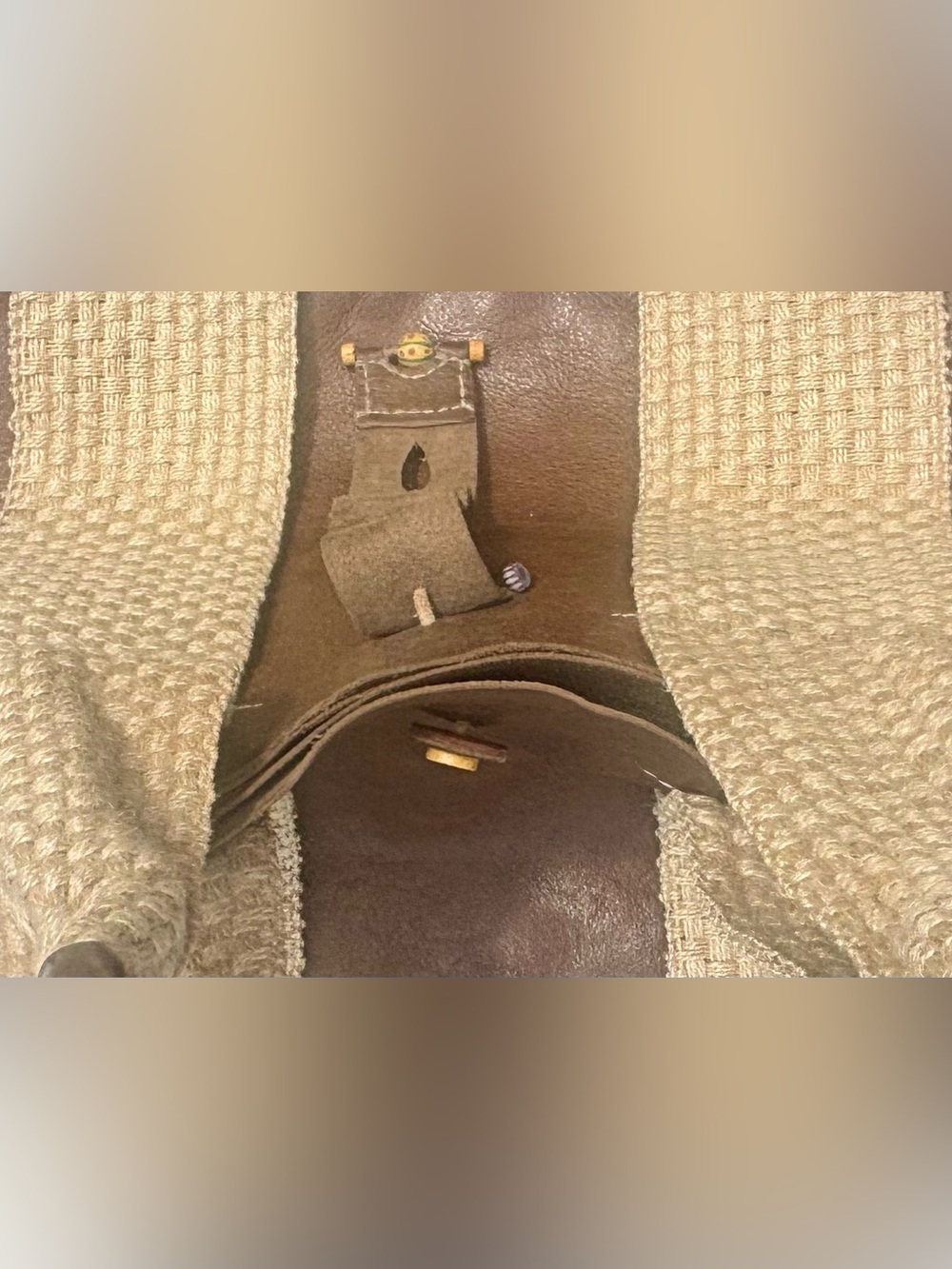 Henry Beguelin Handmade Leather Tote Bag Brown Woven Strap Artisan Italy Boho - Picture 9 of 13